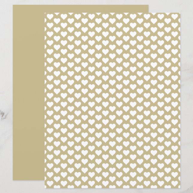 Hearts Mönster Hazelwood Sadow Scrapbook Papper (Fram/baksida)