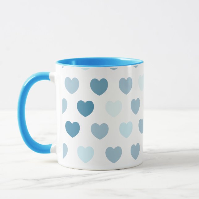Hearts mönster i blått, mugg (Vänster)