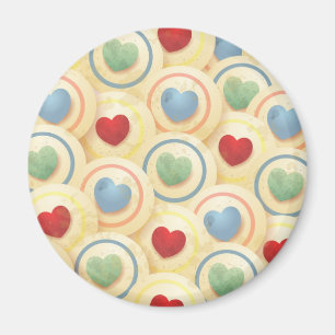 Hearts mönster i vintage stil magnet