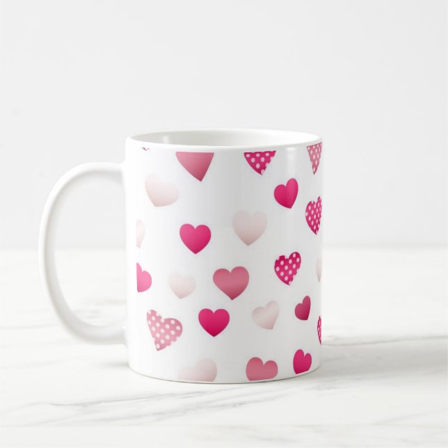 Hearts mönster kaffemugg (Vänster)