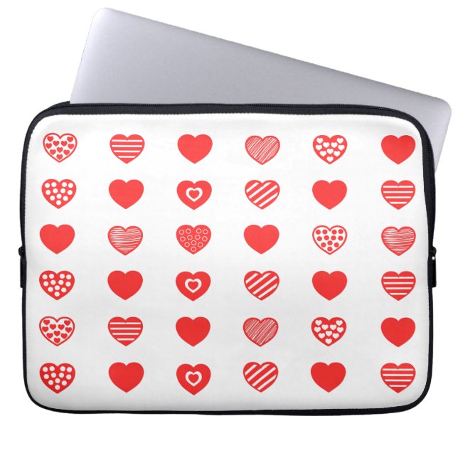 Hearts mönster! laptop fodral (Framsidan)