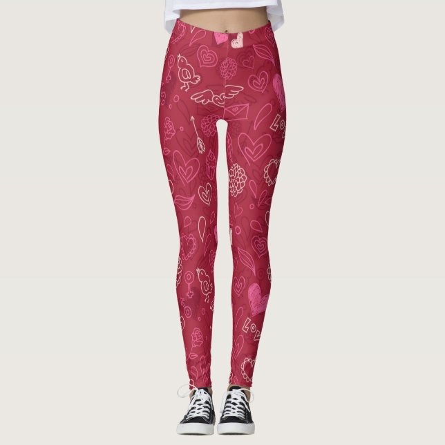 Hearts mönster leggings (Framsida)