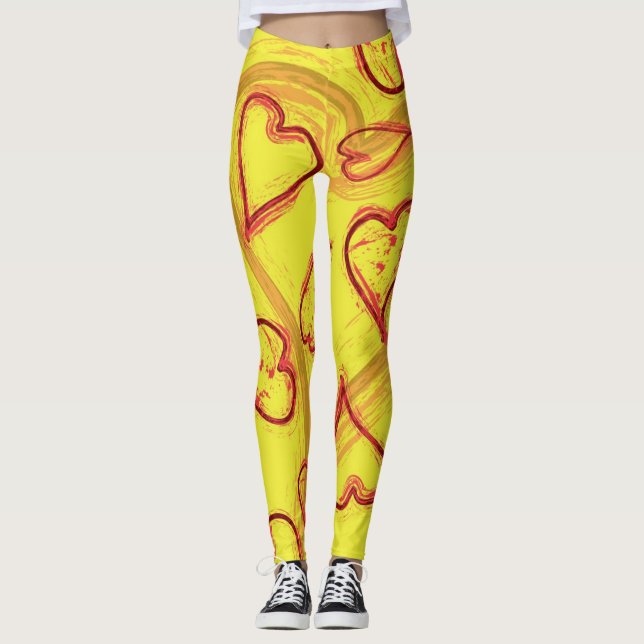 Hearts mönster leggings (Framsida)