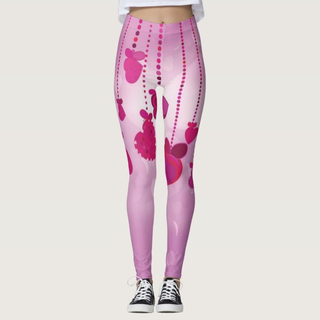 Hearts mönster leggings (Framsida)
