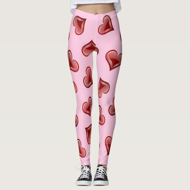 Hearts mönster leggings (Framsida)