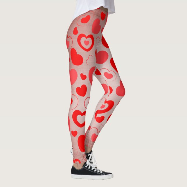 Hearts Mönster Leggings (Höger)