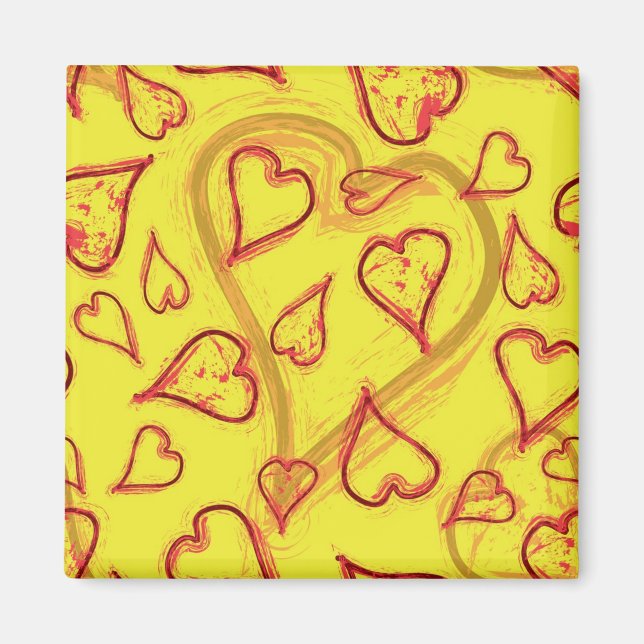Hearts mönster magnet (Framsidan)