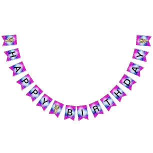 Hearts Mönster Ostricht Birthday Bunting Banner Vimplar