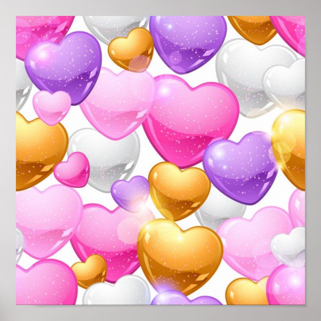 Hearts mönster poster (Framsidan)