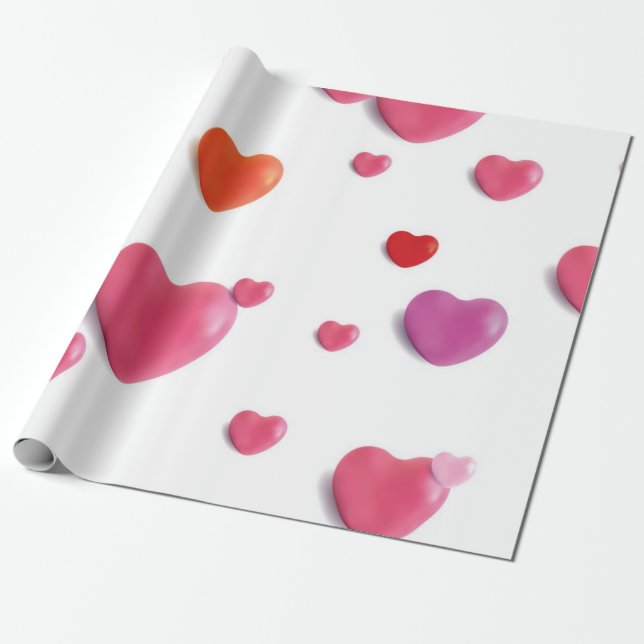 Hearts mönster presentpapper (Utrullad)