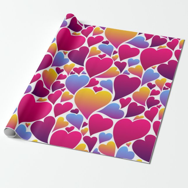 Hearts mönster presentpapper (Utrullad)