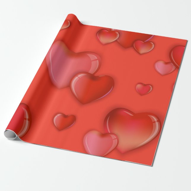 Hearts mönster presentpapper (Utrullad)