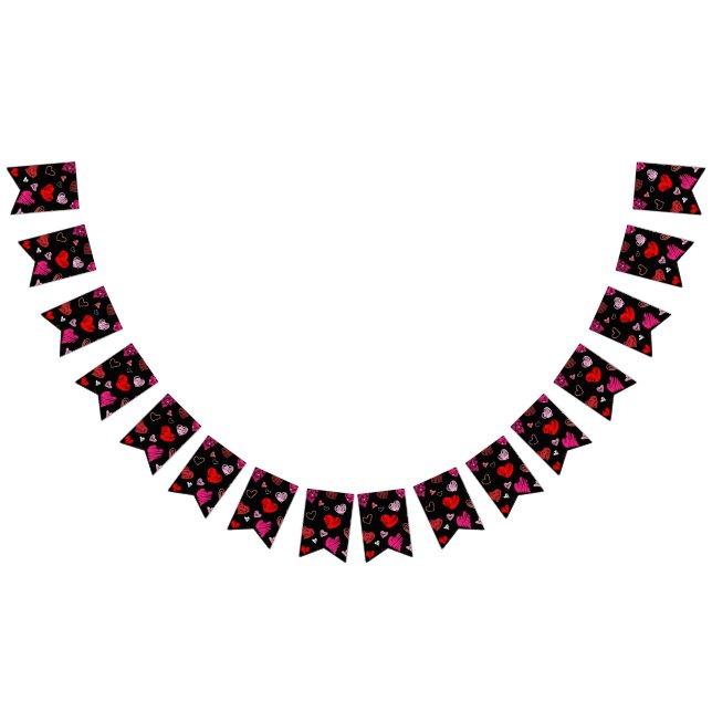 Hearts mönster vimplar (Alla)