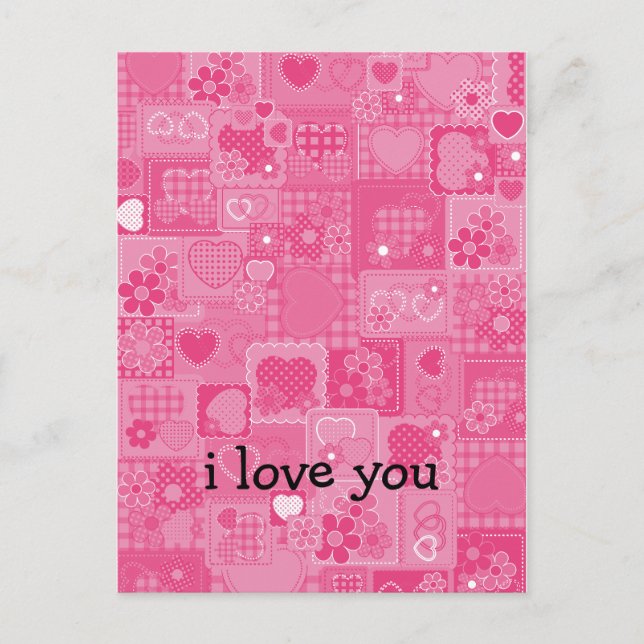 Hearts Mosaic Vykort (Framsida)