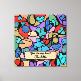 HEARTS NEUROGRAFISKA DIGITALA VATTENFÄRGER CANVASTRYCK