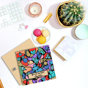 HEARTS NEUROGRAFISKA DIGITALA VATTENFÄRGER JULKORT