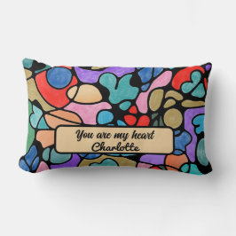 HEARTS NEUROGRAFISKA DIGITALA VATTENFÄRGER LUMBARKUDDE