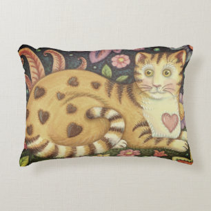Hearts N'Rand PRIMITIVE FOLK ART CAT PILLOW Prydnadskudde