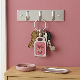 Hearts-nyckelkedja Rektangulärt Silverfärgad Nyckelring