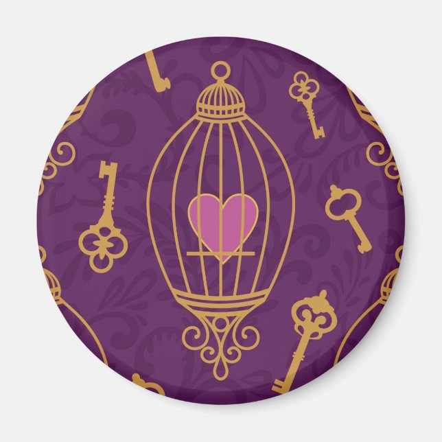 Hearts-nycklar-mönster Magnet (Framsidan)