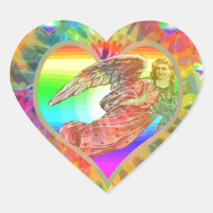Hearts och Angel Hjärtformat Klistermärke