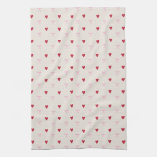 Hearts och Bows Coquette Mönster Kitchen Towel Kökshandduk