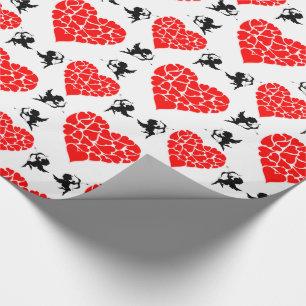 Hearts och Cupids Valentine Presentpapper