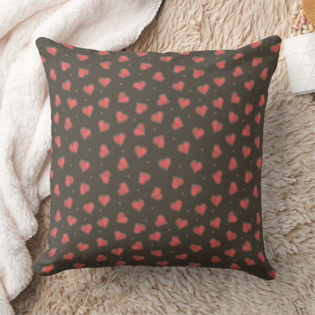 Hearts och Dots Dekorativ kudde (Filt)
