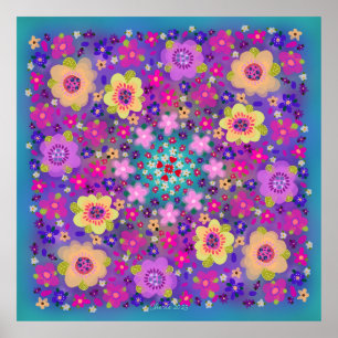 Hearts och Flowers Benice Poster
