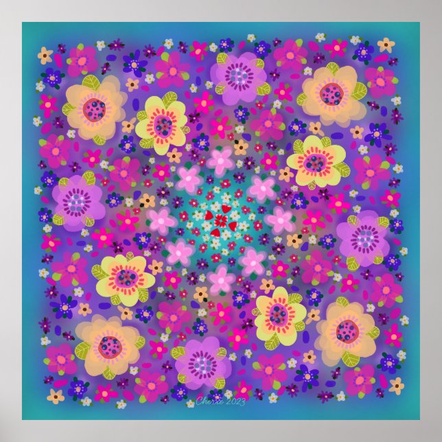 Hearts och Flowers Benice Poster (Framsidan)
