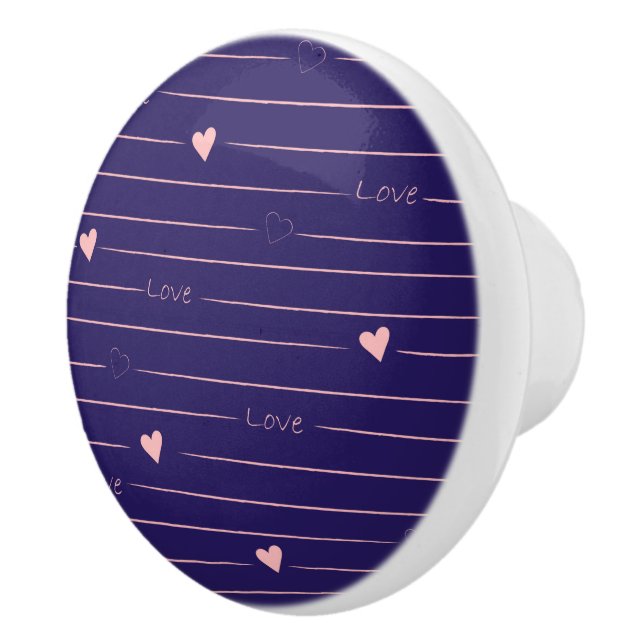 Hearts och Kärlek keramiskt knopp (Höger)