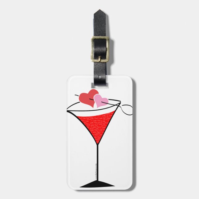 Hearts och Kärlek Martini Bagagebricka (Vertikal Framsida)