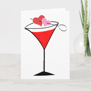 Hearts och Kärlek Martini Helgkort