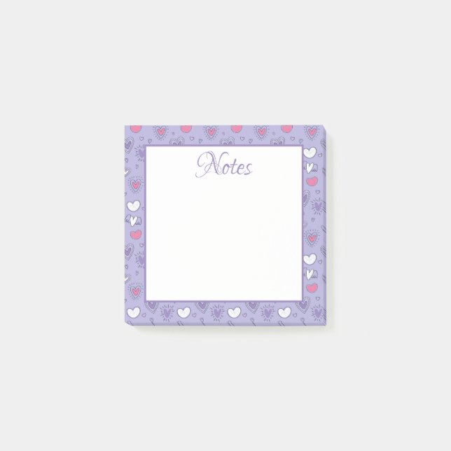 Hearts och Kärlek Post-it Block (Framsida)