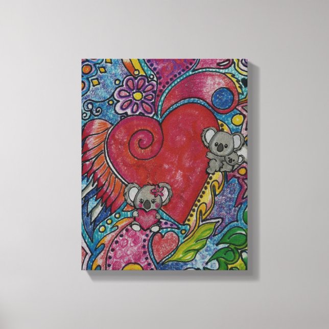 Hearts och Koalas Canvastryck (Framsida)