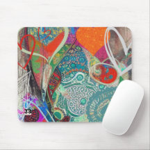 Hearts och Paisley Mouse Pad