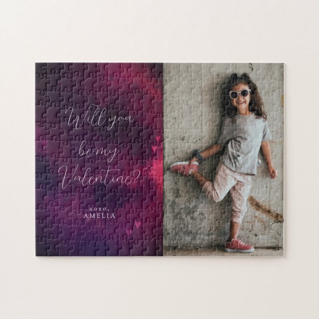 Hearts och Photo Valentine Gift Jigszle Puzzle Pussel (Horisontell)