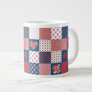 Hearts och Ro Faux Patchwork Jumbo Coffee Mugg