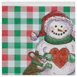 Hearts och Snögubbe Friends Fabric Tyg