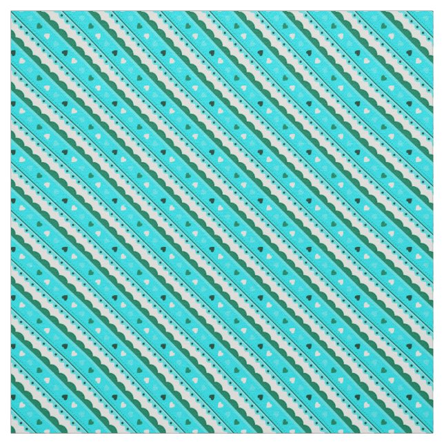 Hearts och Snöre Mönster Fabric/Grönt Tyg (Provkarta)
