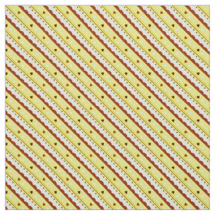 Hearts och Snöre Mönster Fabric/Gult Tyg