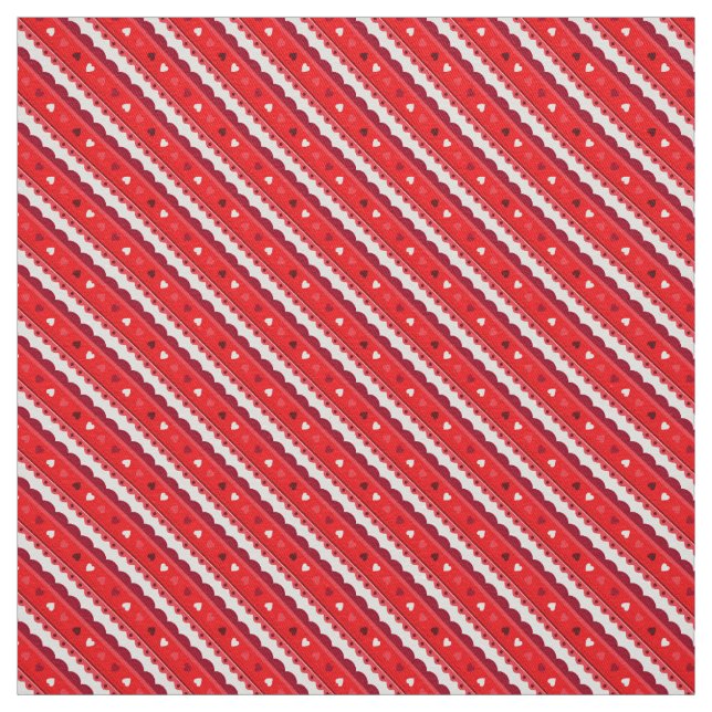 Hearts och Snöre Mönster Fabric/Red Tyg (Provkarta)