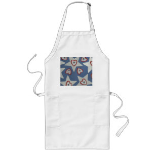 Hearts och Stars Apron Långt Förkläde