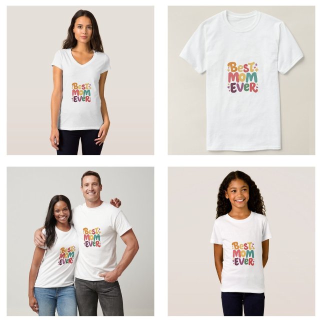 Hearts och Stars Best Mamma någonsin T Shirt (Hearts and Stars Best Mom Ever clothes)
