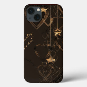 Hearts och Stars - Chocolate och Guld iPad Case