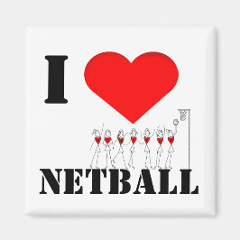 Hearts och Stick figurer I Kärlek Netball Magnet