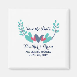 Hearts och Vines Spara datum magneter