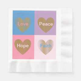 Hearts of Faith Kärlek Hope Peace Coded Napkins Pappersservett