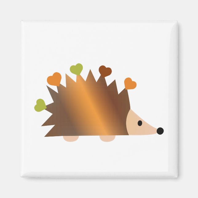 Hearts på en Hedgehog Magnet (Framsidan)