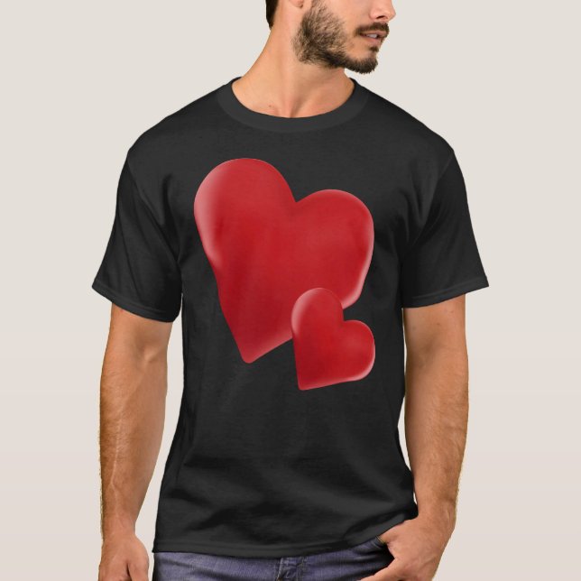 Hearts Pattern Valentines Day Cute Love V Day Paja T Shirt (Framsida)